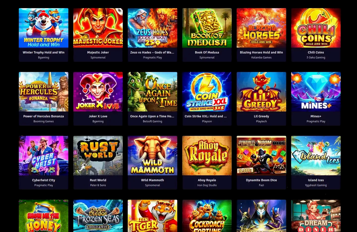 Игровой интерфейс Тип Топ казино